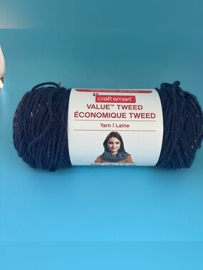 Craft Smart Value Tweed Yarn, Navy